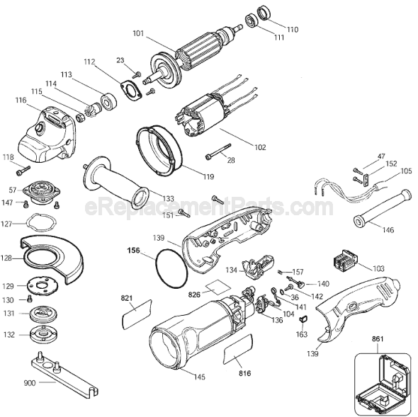 Page A Diagram and Parts List for G950 Type 1 Black and Decker Angle Grinder